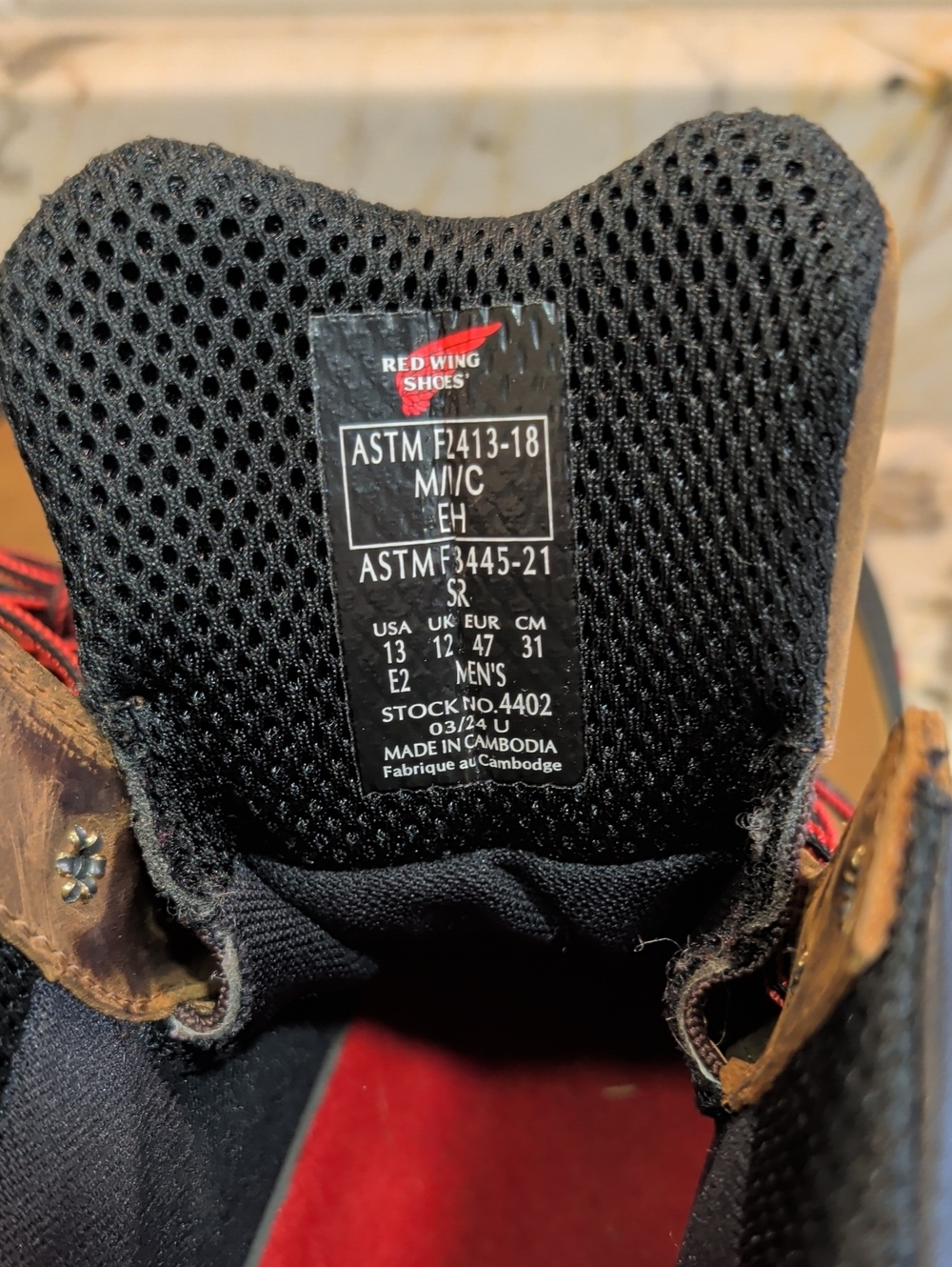 RED WING King TOE EH Waterproof 6 inch Mens Work Boot Size 13 #4402 - Picture 7 of 8
